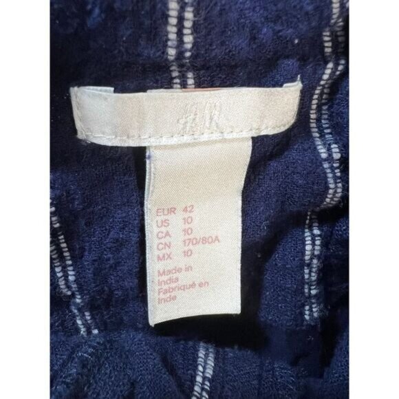 Women’s Striped Mini Linen Skirt Slimming A-line Short Size 10 - Picture 4 of 5